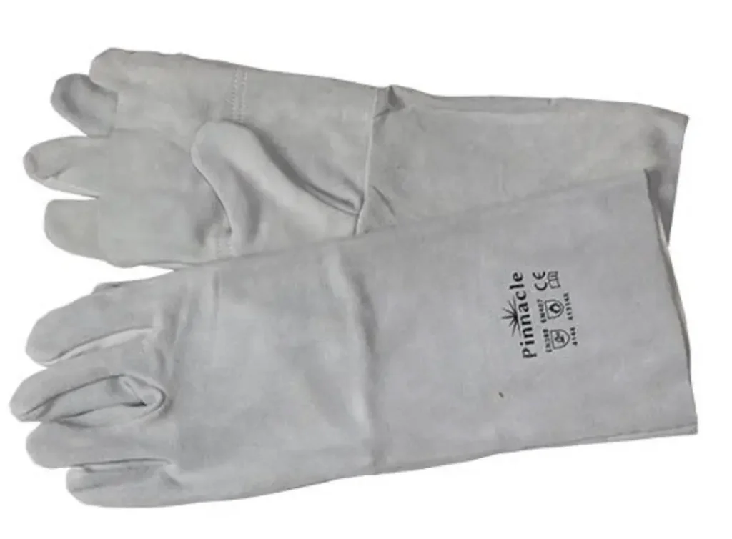 Chrome Leather Glove Double Palm 8" Premium Chrome leather welding gloves are manufactured with reinforced cow leather with double leather thumb and palm. These gloves are suitable for general handling glove for welder's as well as for general mechanical application use on level 4 abrasion; level 2 Cut; level 3 tear and level 3 puncture. Chrome Leather gloves are not suitable for chemical use with Acids, Bases, Solvents and high heat applications