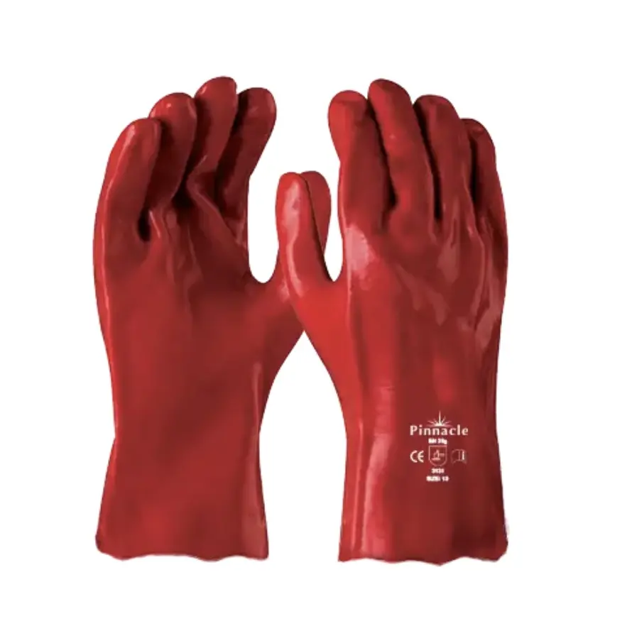 Cotton Interlocking Liner & Open Cuff
Full Red PVC Coating
Resistant to Acid, Oils & Petroleum
Abrasion Resistance
EN388 3131
Length: 27cm